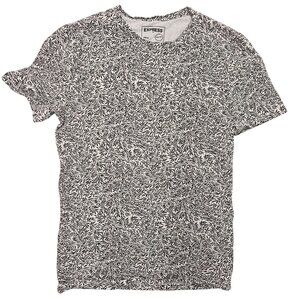 Express Womens Leaf Print Stretch T-Shirt Size XS